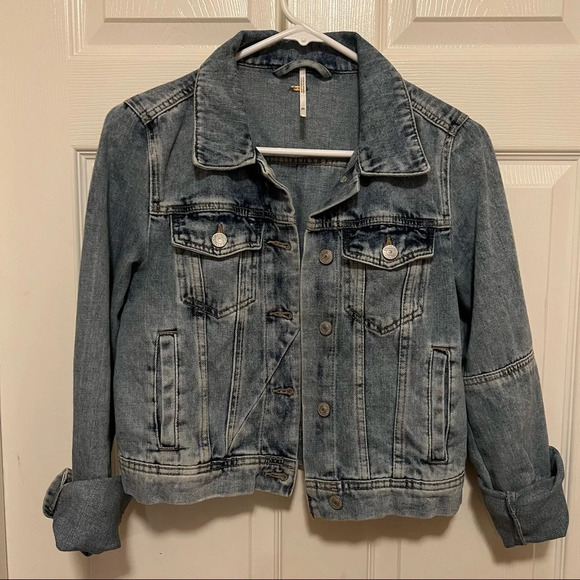 Free People Rumors Cropped Jean Jacket XS - Picture 8 of 16